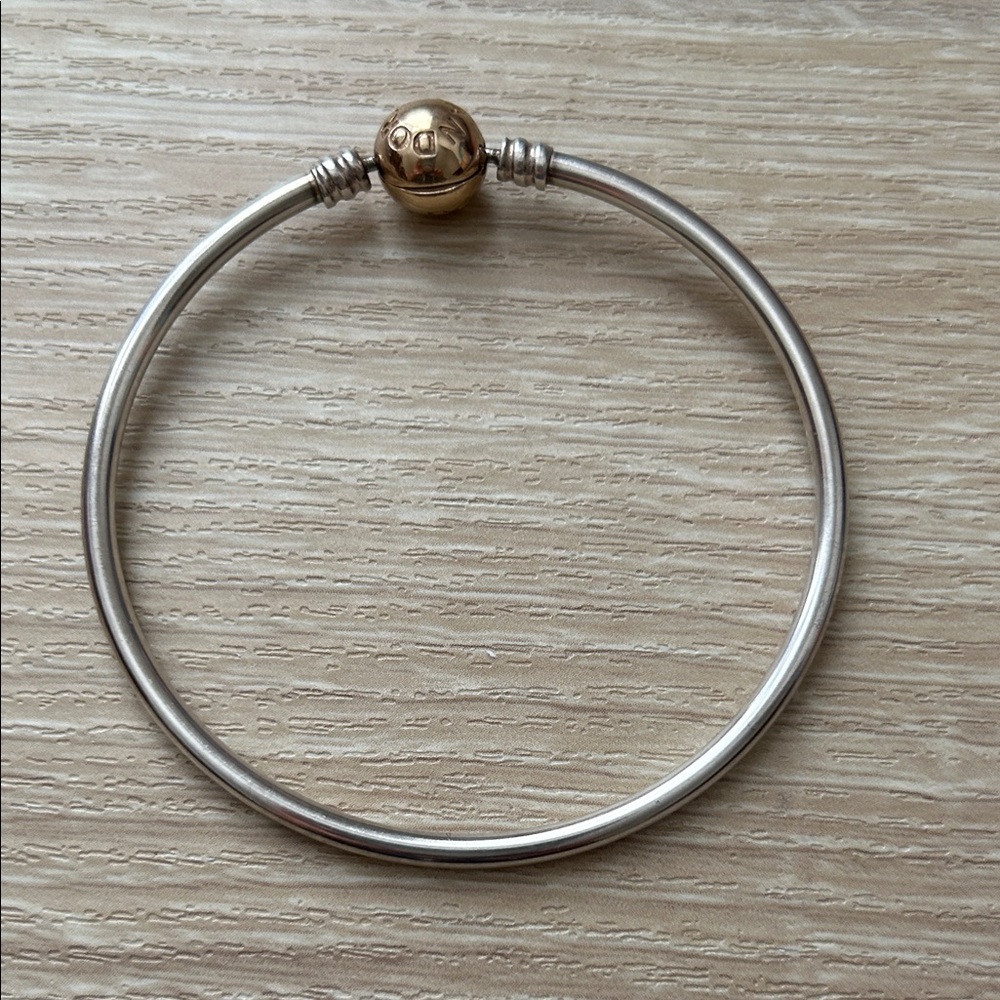 Pandora 14k Gold and Sterling Silver Bangle Bracelet